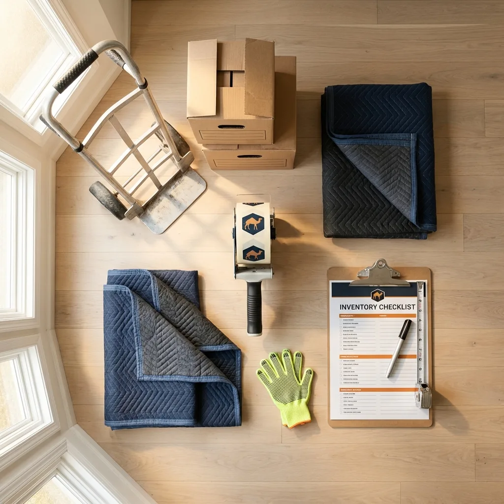 Professional moving supplies and packing materials layout for Turtle Creek residential relocations
